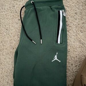 Jordan Forest Green Joggers with White Logo